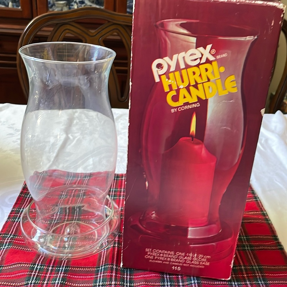 VTG ca 1970’s Pyrex Hurri Candle Hurricane Pillar Candle Holder Pyrex by Corning